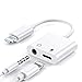 Produktbild Kopfhörer Adapter für iPhone 11 Adapter Musik & Aufladen 3,5 mm Buchse AUX Audio Splitter für iPhone 12/11Pro Max/X/XSMax/XR 7/8/8 Plus Kopfhörer Dongle Headset Kabelkonverter Unterstützung Alle iOS