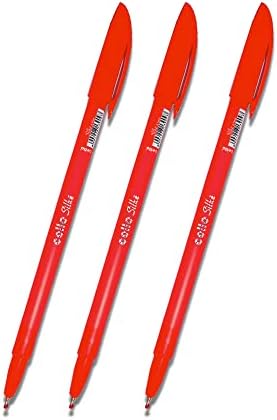 Cello Slike Ballpoint Pen Fine Point Stick Ball Pen - (0.7 mm) Red pens