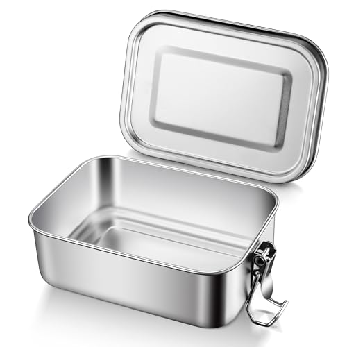 , 19oz (550ml) Leak-proof Lunch Box For Kids Adults, Metal F