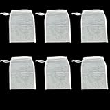 ALICEEDG Sacchetto filtrante per acquario, 6 sacchetti filtranti per acquario con coulisse, materiale filtrante per acquario 120 micron in maglia media per carbone attivo, sfere biologiche, sacchetto