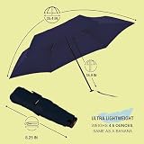 Knirps X4U My Clever Companion – 90 cm średnicy, wiatroszczelny, ręczny parasol otwarty/zamykany, mały i kompaktowy design do ochrony w podróży i na każdą pogodę, z funkcją chowania i etui podróżnym