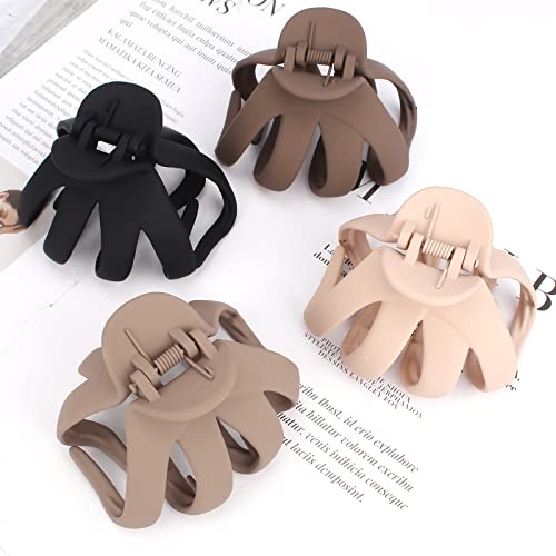 Cocide 4Pcs Hair Claw Clips For Women Acrylic Large Octopus Clip Non-Slip Big Spider Hair Claw For Girls Surper Strong Hold Grip Hair Jaw Clip For Thick Hair Accessories For Beach Daily Party 3.15 Inch / 8 Cm #TOP4