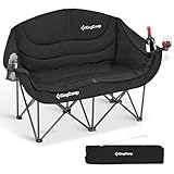 KingCamp Chaise de Camping Pliante pour 2 Personnes, Charge Max 300 kg, Fauteuil de Canapé...