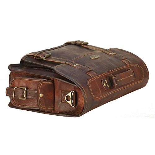 Bolso mensajero de cuero para hombre vintage miniatura 5