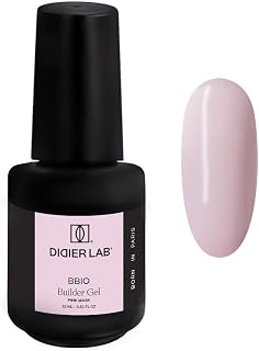 DIDIER LAB BBIO Builder Gel in a Bottle - Pink Mask - Clean Formula Free from HEMA and TPO - Self Leveling Builder Gel for Nails - Nail Builder LED UV Gel for Strengthening Nails - 0.51 fl oz