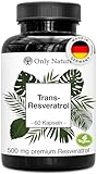 Resveratrol hochdosiert 500mg - 60 laborgeprüfte Kapseln - vegan - ohne Zusätze - in Deutschland produziert - Trans Resveratrol Kapseln