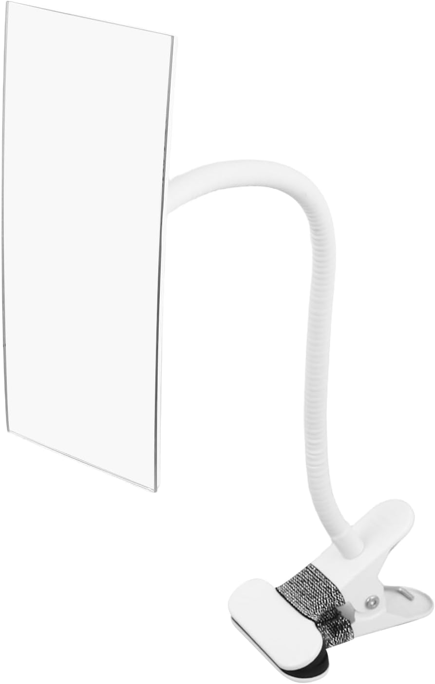 IMIKEYA Clip-On Desk Makeup Mirror for Cubicle, Anti-Peeping Privacy Mirror, Convex Rear View Desk Mirror for Office Computer Monitor, Adjustable Gooseneck Clamp Mirror