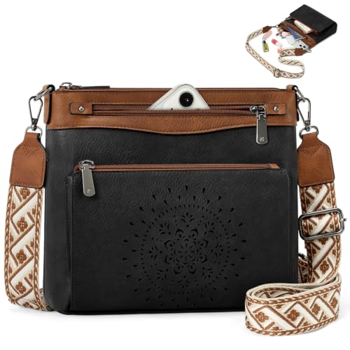 Image of RAINSMORE Cross Body Bag Women Floral Cutout Crossbody Bags for Women Small