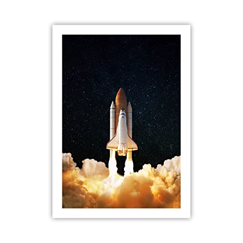 Affiches Murales 50x70cm Cosmos Fusée pour Decoration Salon