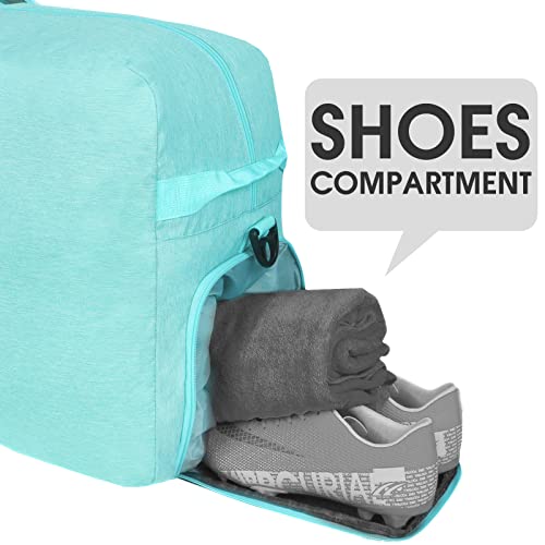 32" Foldable Duffle Bag 100L For Travel Gym Sports Lightweight Luggage Duffel By Wandf (32 Inches (100 Liter), Light Mint Green 32'') #TOP1
