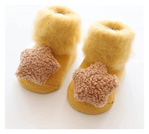 Meped Toddler Baby Socks Baby Infants Toddlers Girls Mid Calf Length Socks 1Pair Sock Shoes Baby Boys Girls Slippers Socks (Color : Yellow, Size : 6-18 Months) #TOP3