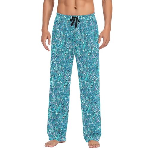 Men's Glitter Pattern Pajama Pants with Elastic Waistband | Soft Lounge Sleepwear | Breathable Sleep Pants for Home（253）