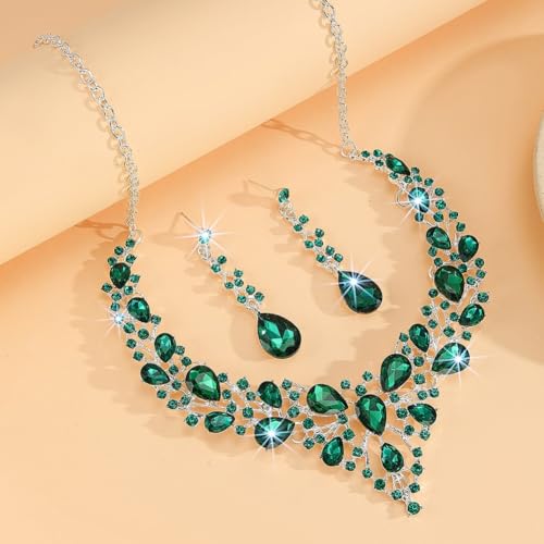 Image of Shining Diva Fashion Stylish Design Fancy Crystal Necklace Jewellery Set for Women | Trendy Celebrity Inspired Jewellery