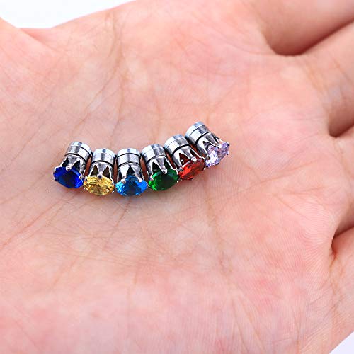 Orazio 12 Pairs Magnetic Stud Earrings For Men Women Non-Piercing Rhinestone Magnet Earrings Stainless Steel Magnetic Clip On Nose Stud Earrings Set #TOP6