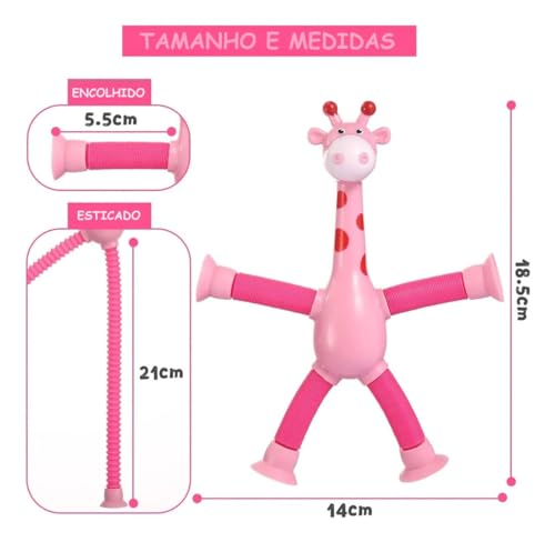 Kit 4 Girafas Pop It Tubo Estica E Gruda Fidget Toys Tiktok