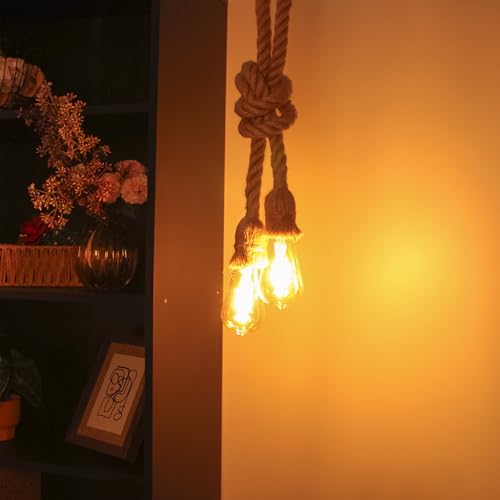 Kit 3 Luminária Pendente Duplo Corda Sisal Rústico 2m Lpcr22