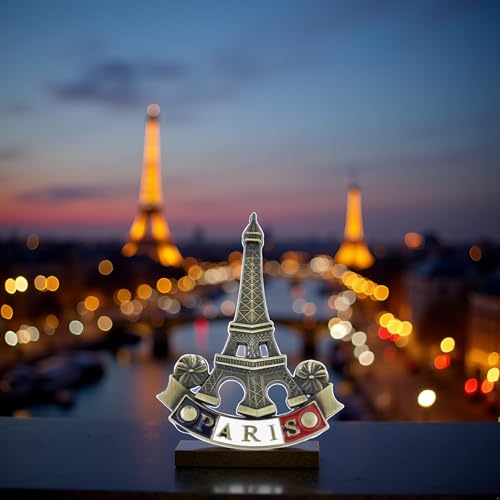 Imán metálico 3D Torre Eiffel souvenir París miniatura 3