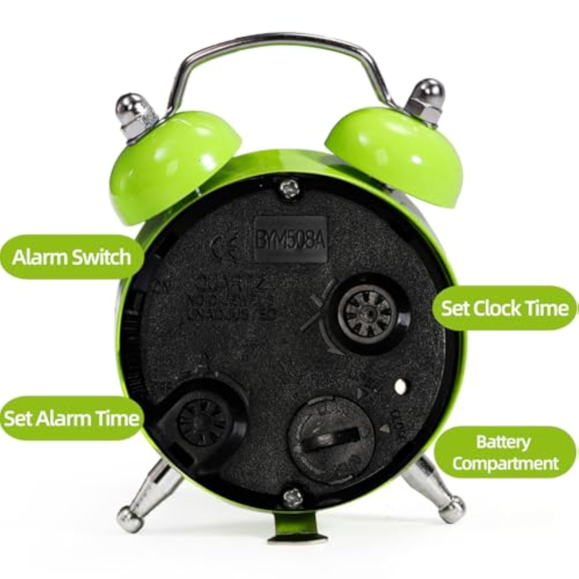 Mini Twin Bell Alarm Clock, 6 Pcs