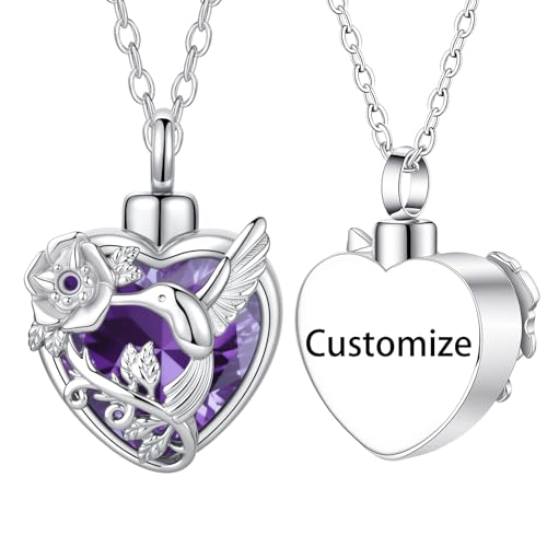 Pendentif de cendres colibri en cristal résistant pour conserver les cendres de crémation
