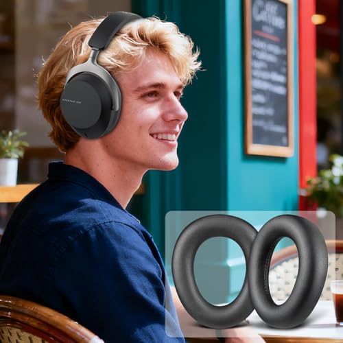 Repuestos de almohadillas para auriculares SOULWIT para Beyerdynamic AVENTHO 300 Wireless Over-Ear Headphones, cojines con cuero de proteína suave y espuma viscoelástica de alta densidad - Negro miniatura 5