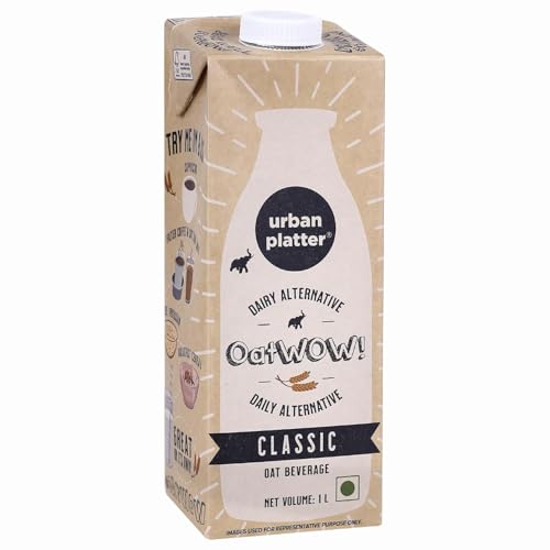 Image of Urban Platter OatWOW Classic Oat Beverage, 1 Litre (Pack of 1, Plant-Based, Milk Alternative, Creamy, Lactose-Free)