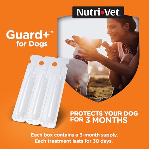 Nutri-Vet Guard+ for Dogs - Flea & Tick Prevention Treatment for Dogs 5-22 lbs. - Waterproof Topical- 90 Days of Protection - 3 Monthly Doses