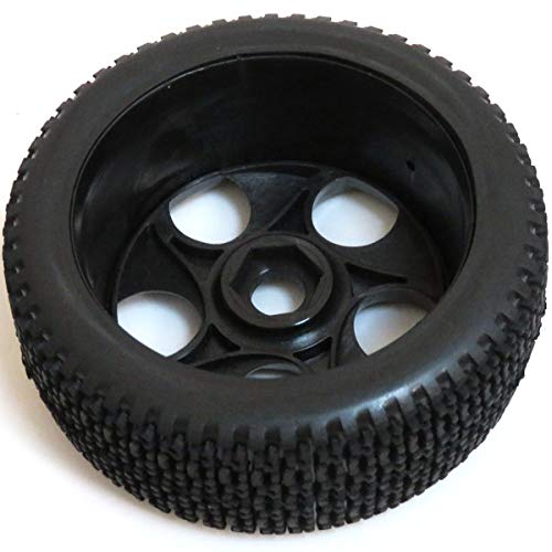 4Pcs Rc 1/8 Buggy Off Road Tires Hex 17Mm Wheels Fit For 1:8 Losi Hpi Xtr Badlands Cars Black #TOP4