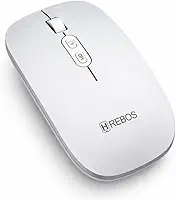 Mouse Sem Fio Bluetooth Recarregável Ergonômico Ultra Fino com Clique Silencioso para Escritório Trabalho Notebook Mackbook Air Tablet Ipad DPI Ajustável 1600 DPI