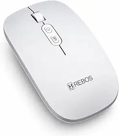 Mouse Sem Fio Bluetooth Recarregável Ergonômico Ultra Fino com Clique Silencioso para Escritório Trabalho Notebook Mackbook Air Tablet Ipad DPI Ajustável 1600 DPI