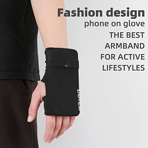 Essential For Sports And Leisure- Wrist Bag Cell Phone Arm Bands With Reflective Logo -Glove Bag Phone Strap Armband Fits Iphone And Android - Use For Running, Walking, Hiking, And Cycling - Black #TOP5