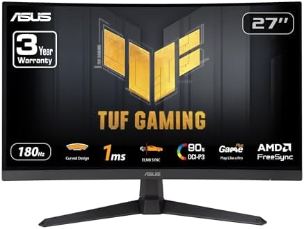 ASUS Monitor curvo TUF Gaming 68.6 cm 1080P (VG27VQ3B) – Full HD,...