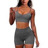 MANON ROSA Workout Sets for Women 2 Piece Seamless Gym Yoga Outfits Clothes Thin Strip Sports Bra...