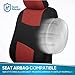 BDK PolyPro Car Seat Covers Full Set in Terracotta on Black, Front and Rear Split Bench Seat Covers for Cars, Easy to Install Car Seats Cover Set and Accessories for Auto Trucks Van SUV - Terracotta