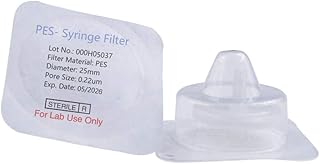 Sterile Syringe Filter PES Hydrophilic Filtration 0.22um Pore Size, 25mm Membrane Diameter Sterile PES Membrane Individually Packed 20/pk by Labfil