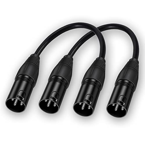 Seefeful XLR Cable Male to Male, 3 Pin Male to Male Microphone Cable with Oxygen-Free Copper (6inch / 2pack)