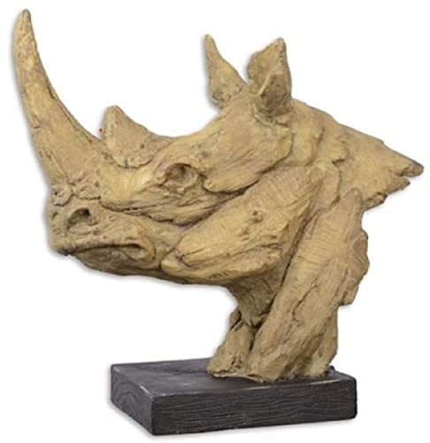 Figurine décorative tête de rhinocéros en résine, le cadeau idéal pour un bureau chic