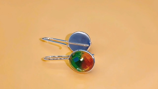 Boucles D'Oreilles Argent 925 MetJakt Pierres Naturelles & Cristaux Multicolores Scintillants