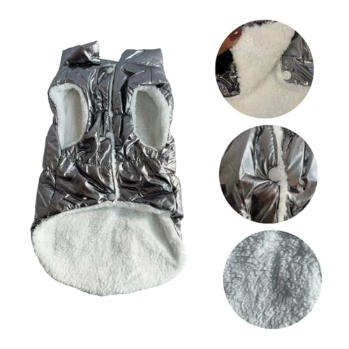 Jaqueta Puffer Pet Impermeável com Forro de Pelúcia, Prata Metálico (XXL)