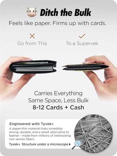 SUPERVEK Oriental Dragon Stitched Paper Wallet - Thin Tear Slim Wallet for men, Mens Credit Card Holder Wallet Gifts for Him - Anime Streetwear Hypebeast Bifold Wallets for Men - RFID — view 4