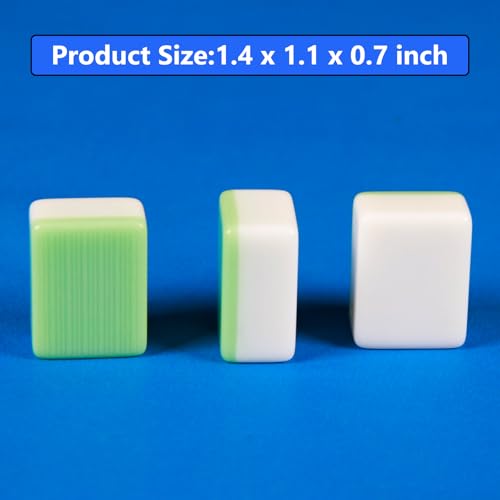 Juego de Fichas Mahjong en Blanco Verde 166 Piezas miniatura 2