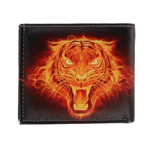 CTM Men's Electric Tiger Bifold Wallet, Black4