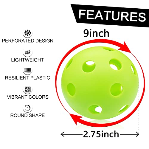 Finger Ten Plastic Baseballs Softball 12 Pack Practice Hitting Balls Lightweight For Kids Men Women Indoor Outdoor Training (12 Pcs-Green) #TOP3