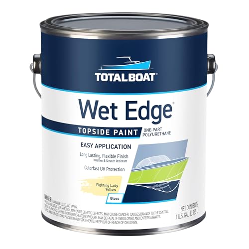 TotalBoat- Wet Edge Marine Topside Paint for Boats, Fiberglass, and Wood (Fighting Lady Yellow, Gallon)