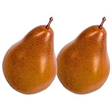 JOINPAYA 2 Stück Künstliche Birnen aus Schaumstoff Lifelike und Leicht zu Zerbrechen Kreative Obstdeko für Wandkunst und Parkgestaltung