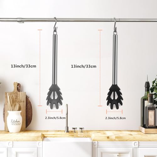 2 colheres de espaguete, para cozinha resistente ao calor, garfo de espaguete de silicone antiaderen