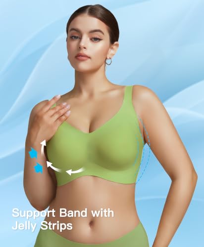 Image of Minimizer Bras for Women Full Coverage Wireless Plus Size Seamless Bralette Removable Pads Comfort 32A-42DD