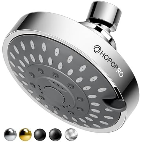 HOPOPRO 5-Mode High Pressure Shower Head - the Washington Post, NBC News, Today TV Show Recommended - High Flow Fixed Showerheads (4 Inch Chrome) Cover