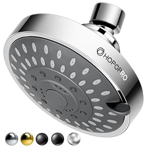 HOPOPRO 5-Mode High Pressure Shower Head – the Washington Post, NBC News, Today TV Show Recommended – High Flow Fixed Showerheads (4 Inch Chrome)