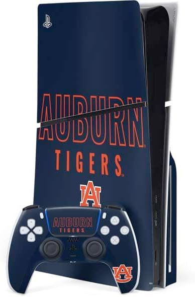 Skinit Decal Gaming Skin Compatible with PS5 Slim Disk Bundle - Officially Licensed Auburn University AU Orange Design