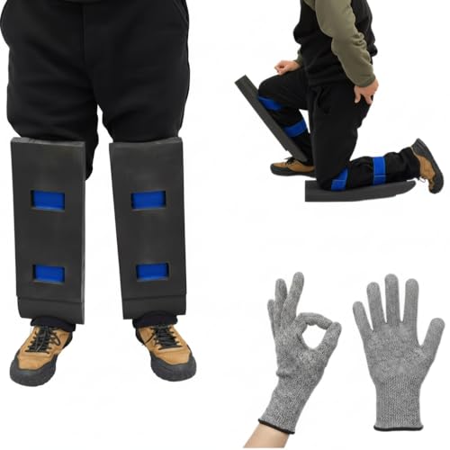 XXITINGGG Toe Knee Crawler Knee Pads for Attic Work with Free Gloves 60 High-Density Foam Shin Protection Non-Slip Wide Straps Lightweight Crawling Gear for Construction Insulation & Flooring